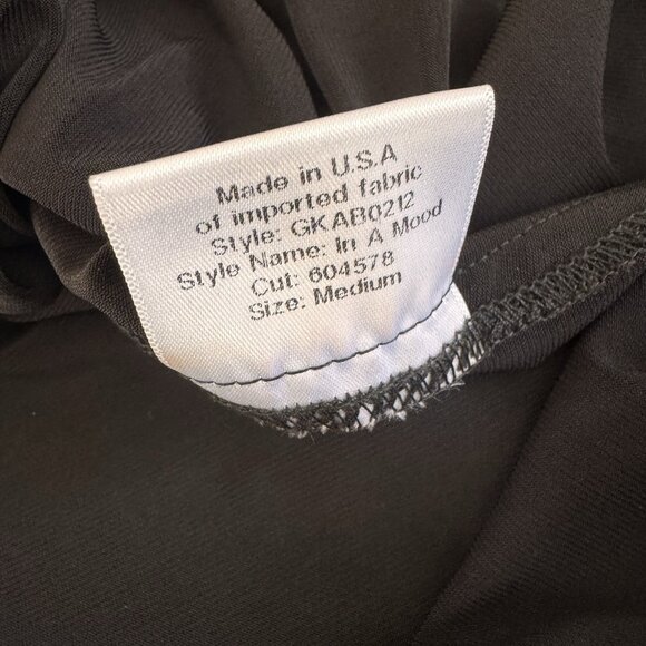 Katie May Los Angeles Dress M In a Mood Black Long Sleeve Plunge Maxi Gown - Picture 11 of 12